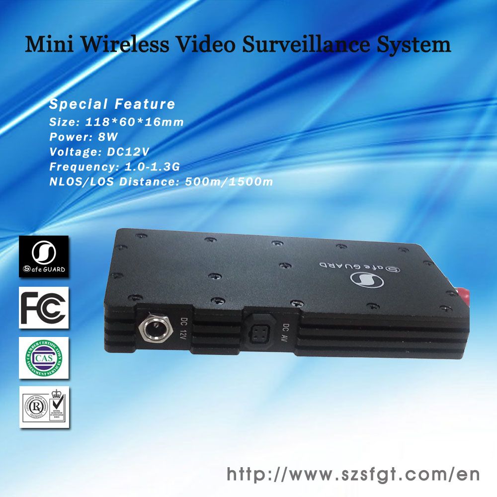 Portable Small Size Wireless Transmitter 8Watt 1.2G Video Transmission  