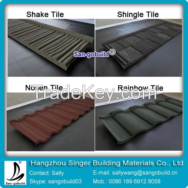 Stone Chip Coated Metal Roof Tile Sheet For Sale