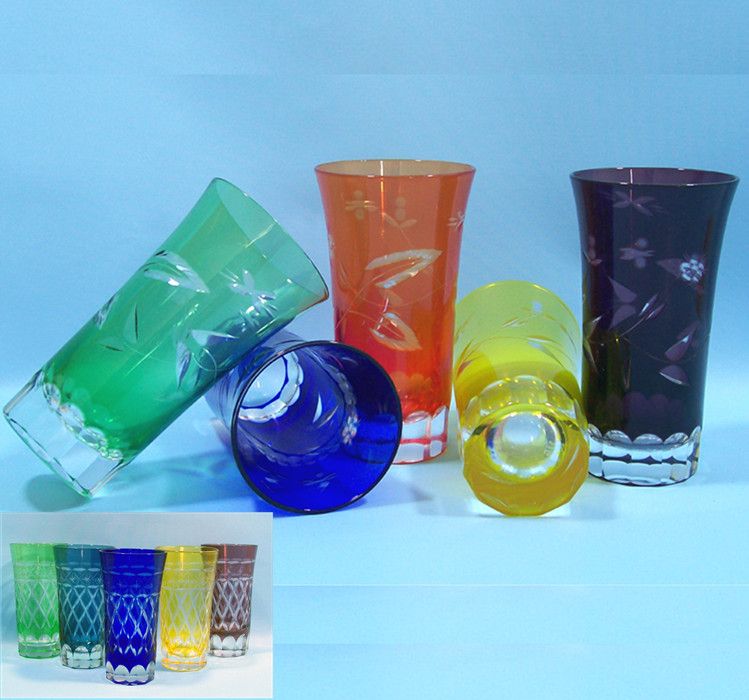 IN STOCK hand carved glass tumblers glass water cup 