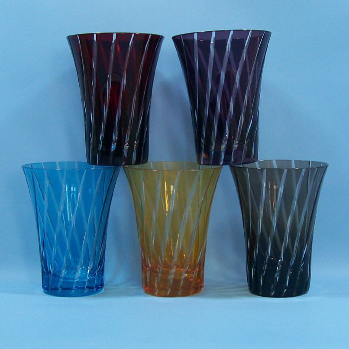 five colors big drinking glass cups glass tumblers high capacity