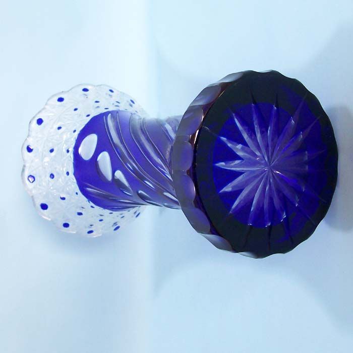 blue and white glass vase for home decoration or flower arrangement