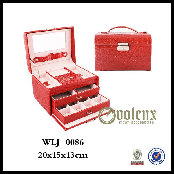 Hot-Selling New Design Shenzhen Red Wood Jewelry Boxes(SGS &amp;amp; BV)