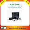 8w solar mini home lighting kit with 4pcs led bulbs 6 hours lighting time and USB mobile charging