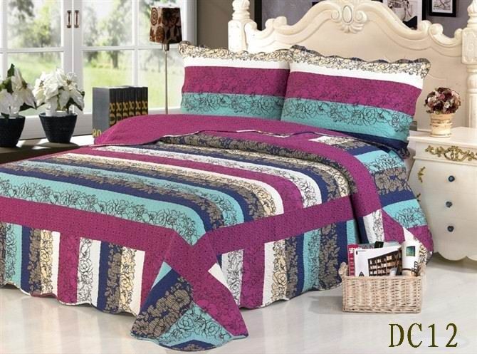 Patchwork Polyester Bedding Sets Patchwork 100%Cotton Quilt Bed Setting 3PCS & 4PCS