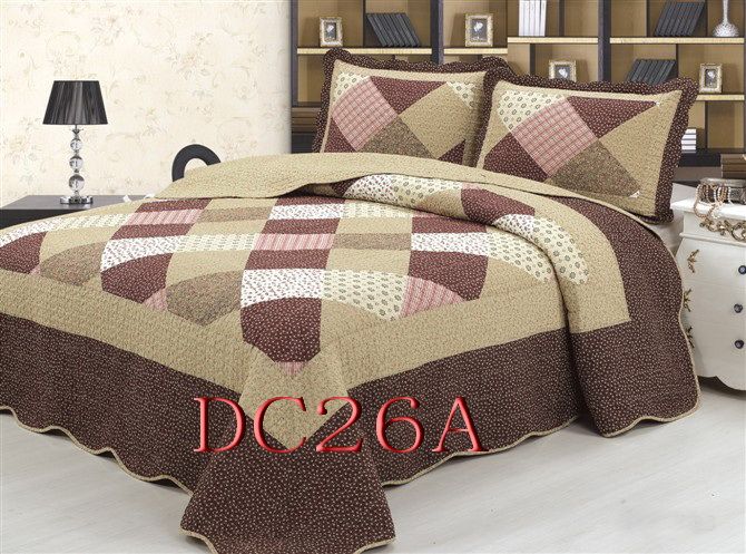 plaid patchwork bedding sets 100% Cotton Patchwork Quilt 3PCS & 4 PCS Bed Setting 