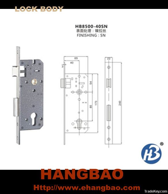 mortise lock body with cylinder HB8500-40SN