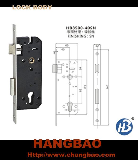 mortise lock body HB8500-40SN