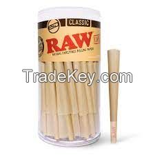 Cones 1 1/4 Size, 83mm, 1 1/4 Size 84mm Pre Rolled Unbleached Paper Cones 1000 / Box