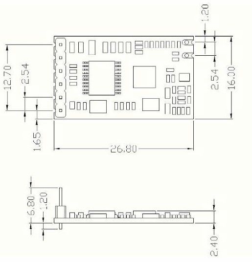 1.2km 100mW RF module Serial Portsfor wireless data transmitter