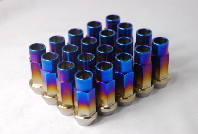 Titanium alloy 50MMOpen-ended Burning Blue lug nuts auto parts