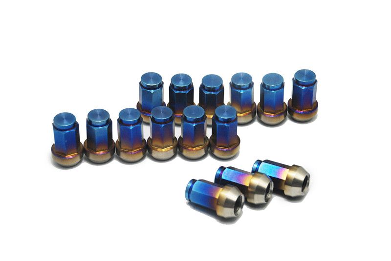 Titanium alloy 35MM Close-ended Blue Gradient lug nuts auto parts