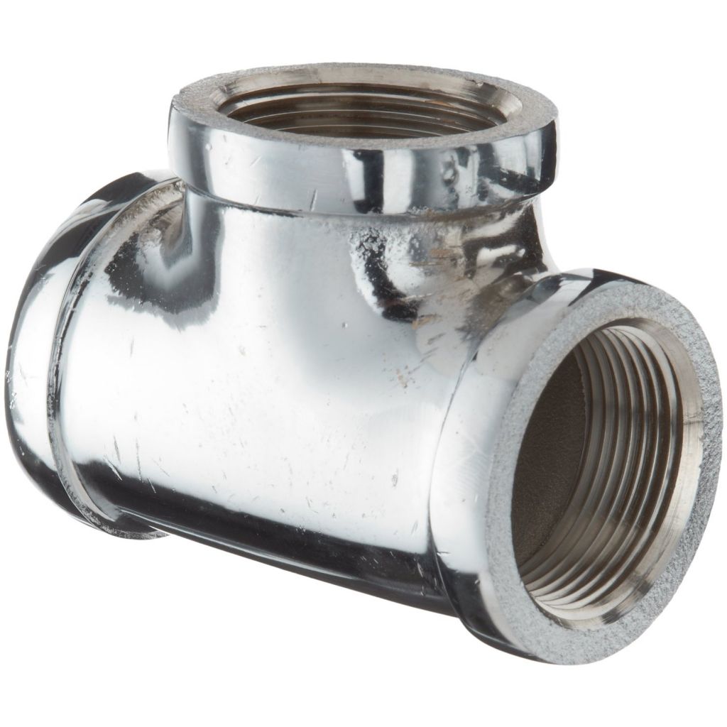 Chrome Plated Brass Pipe Fitting, Tee, 1/2" 