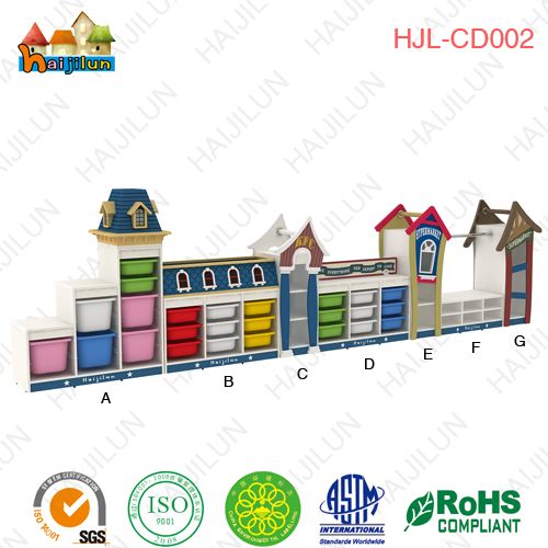 HAIJILUN Child School furniture Toy Storage Luxurious Cabinet with boxes  