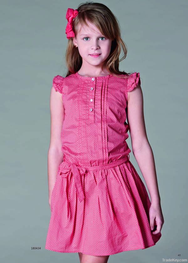 Girl's party dress dot print