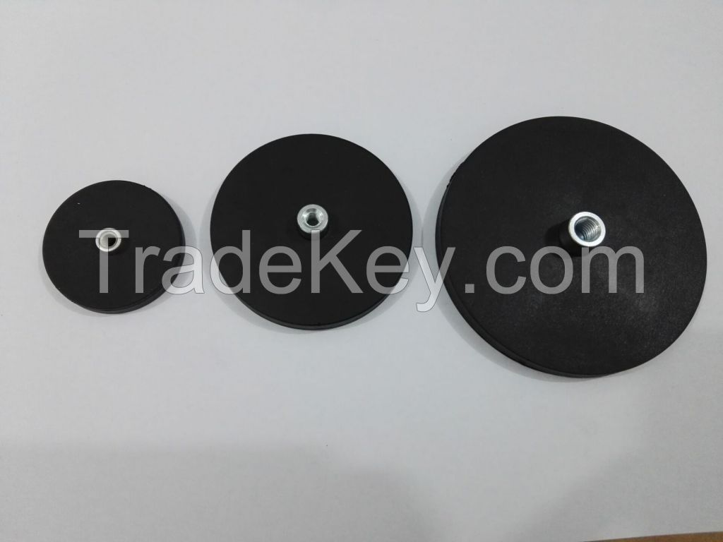 Rubber Coating Magnets in protective steel holding pot