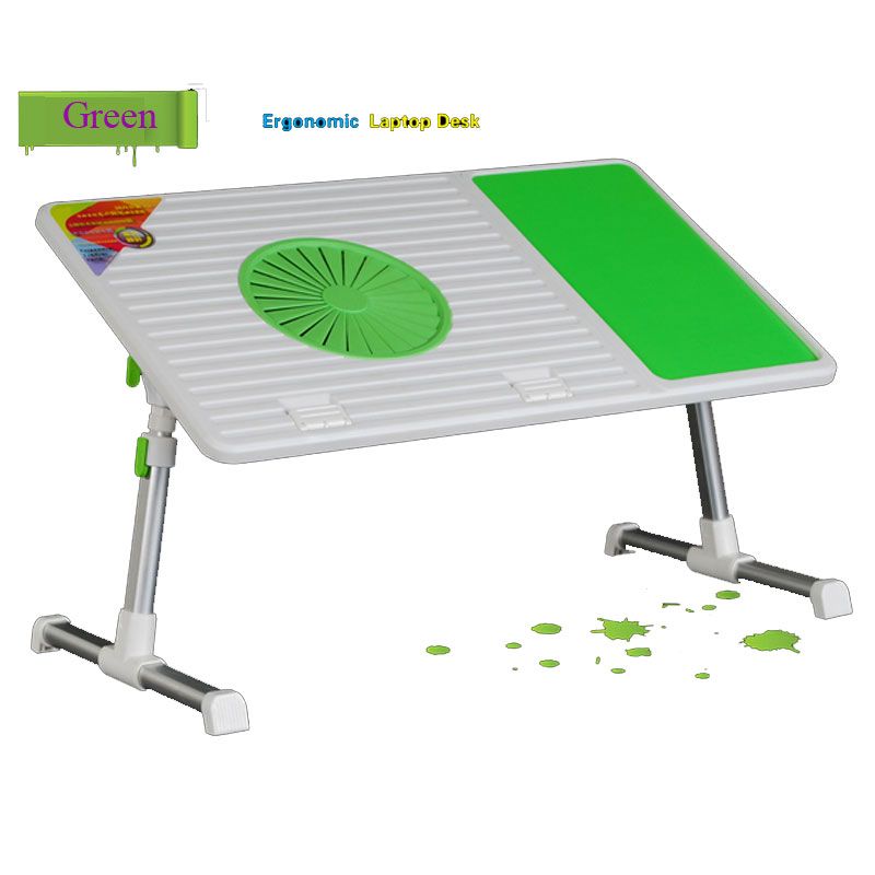 2013 new style laptop table with retractable legs and one internal big cooling USB fan