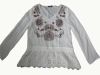 White Embroidery Blouses For Women