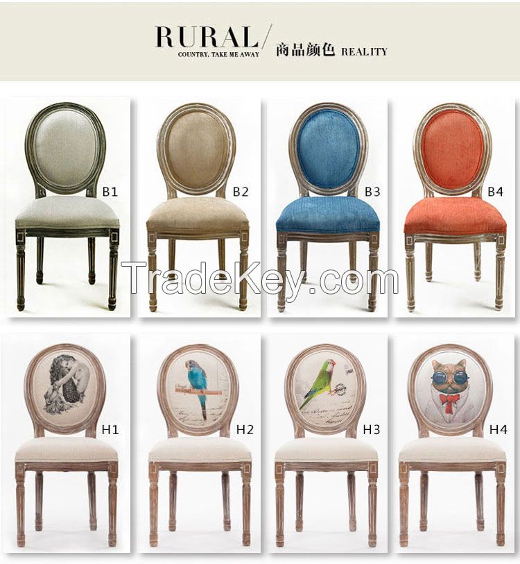 Real Wood Chair With Fabric Printing Pictures