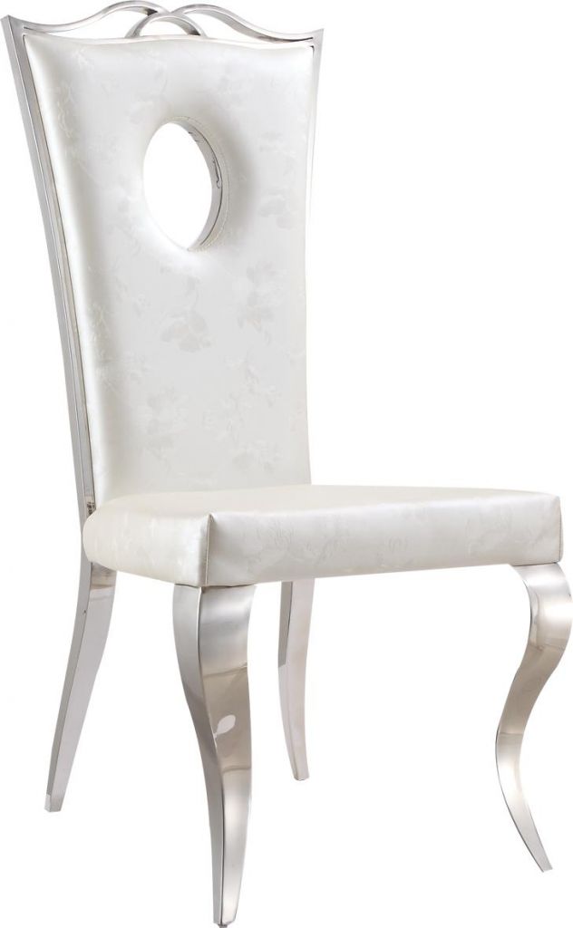 2013 hot sale high quality luxurious metal white dining chair dining room furniture