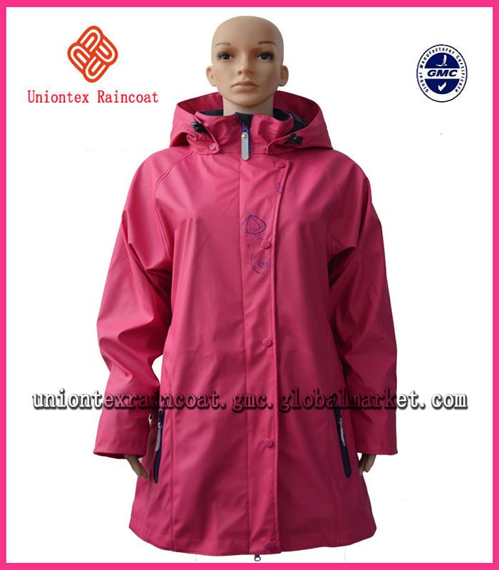 2014 New style Fashion PU Rain Gear for Woman