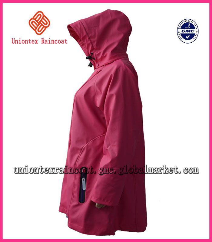 2014 New style Fashion PU Rain Gear for Woman