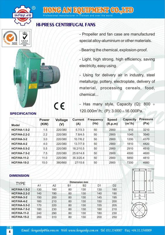 Centrifugal fans