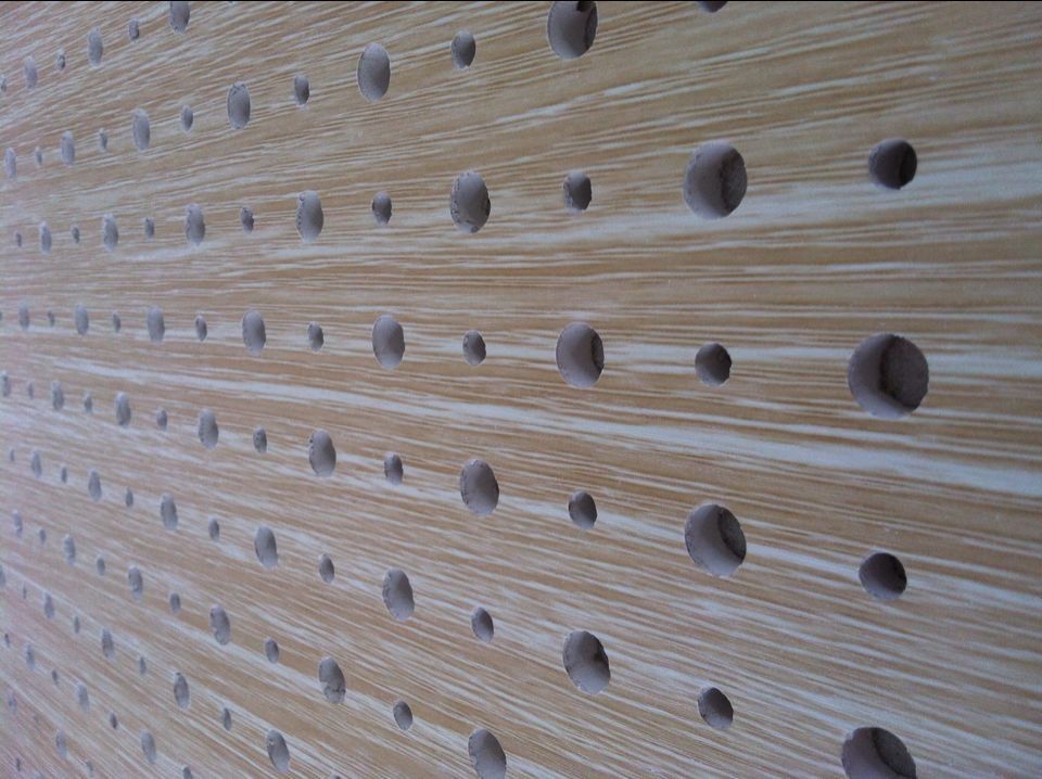 PVC laminated perforated gypsum ceiling tiles