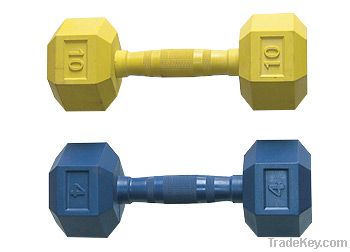 color rubbber dumbbell