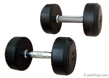 high quality round rubbber dumbbell