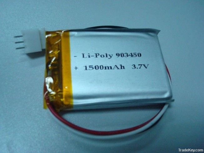 3.7V 1500mAh lithium polymer battery with PCM and wire