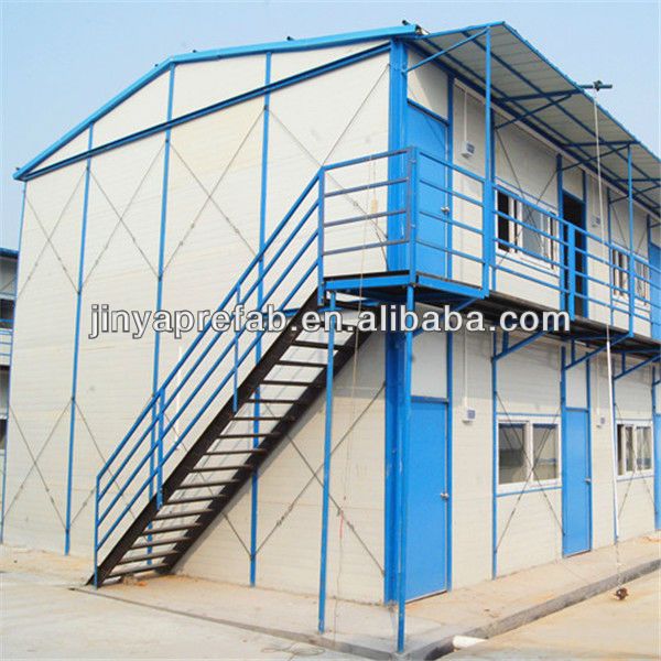 Economical and environmental double-deck slope proof prefab houses suit for temporary using