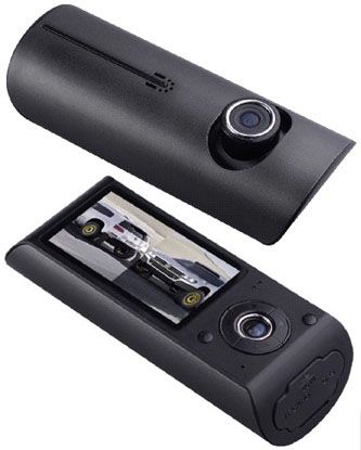X3000 HD 720P Build in Dual Camera Car DVR Black Box with GPS Track