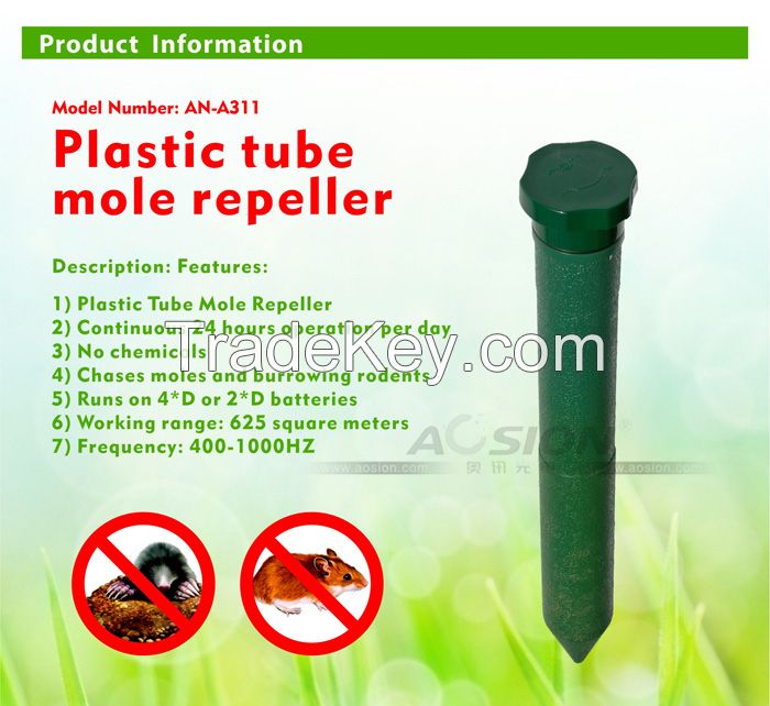 Top plastic tube mole repeller