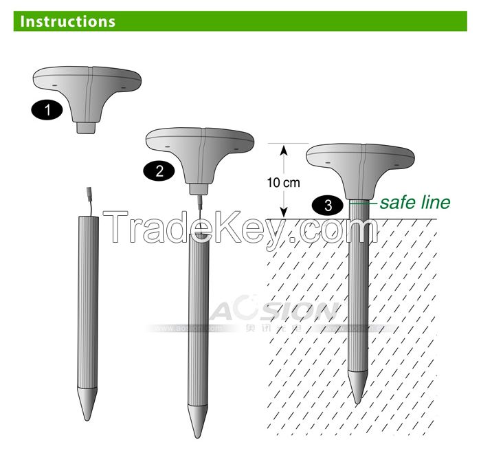 Aosion top solar mole repeller