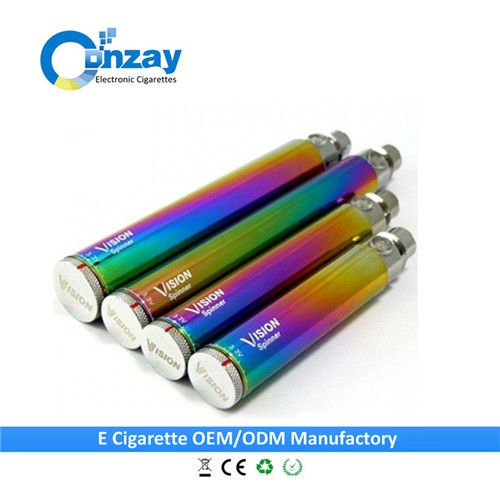 High quality and most fashional e cigarette vision rainbow battery vaporizer battery