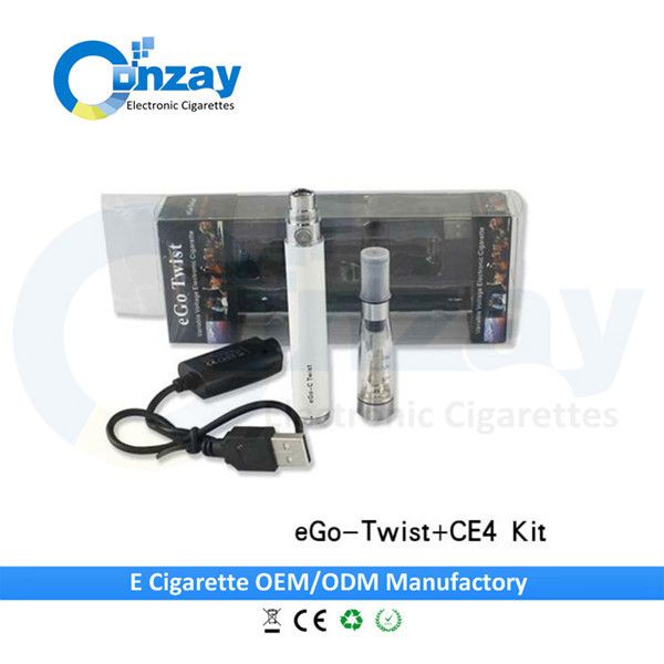 Hot ! New factory direct sale price ego c twist electronic cigarette starter kit ego c twist ce4 e-cigarette starter kit ego ce5 e cigarette starter kit
