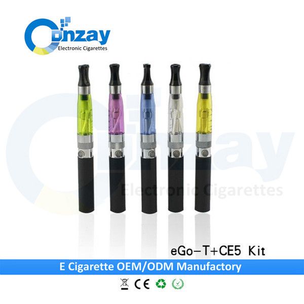 Refillable rechargeable ego electronic cigarette,ce5 vision clearomizer,EGO T CE5 with large vapor, no leaking