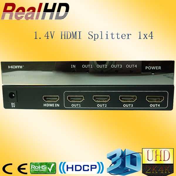 HDMI 1.4 Amplifier Splitter 1 in 4 out 3D Support with HDCP