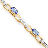 Fancy Diamond And Tanzanite Bracelet