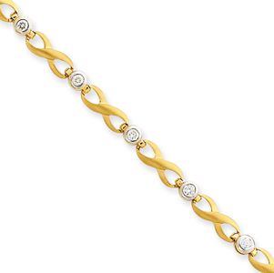 Satin Figure 8 Diamond Bezel Bracelet