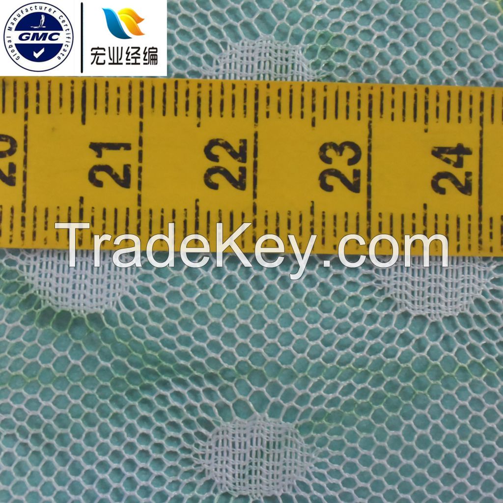 Breathable dot design Polyester lace fabric