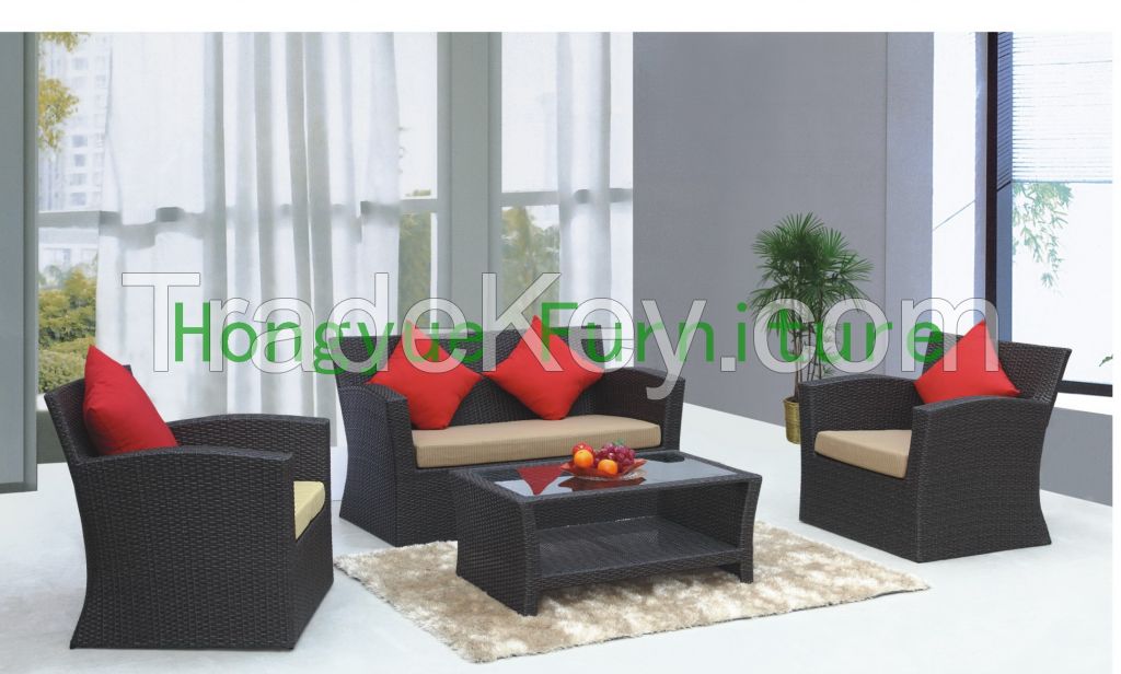 Outdoor rattan sofa set furniture supplier