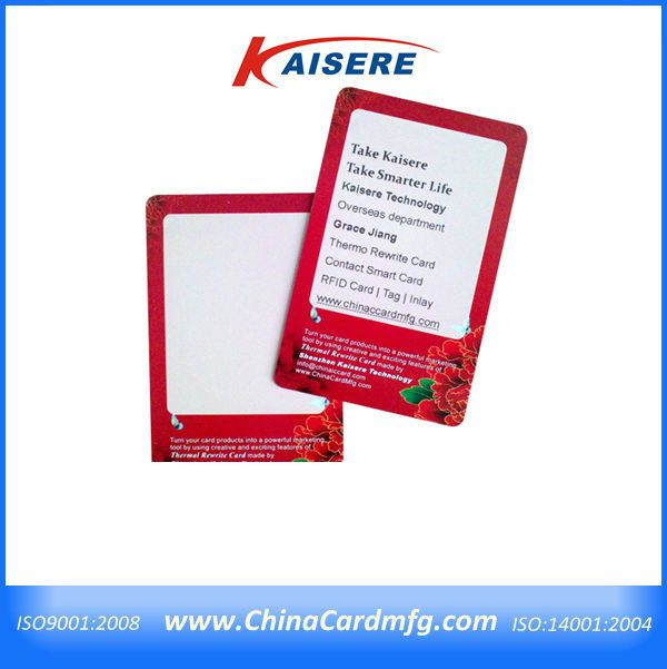 PVC ecofriendly Rewritable business card with priting machine  