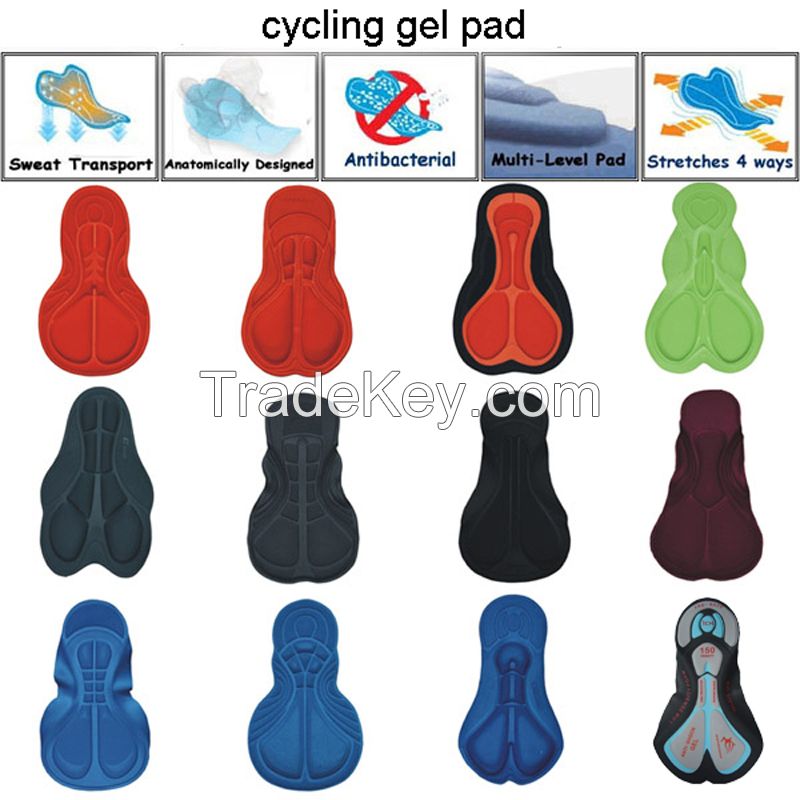 OEM gel pad moisture wicking breathable sublimation bike wear