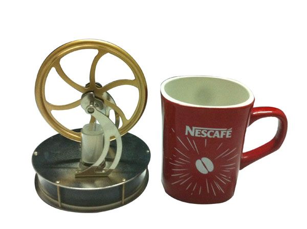 A truly unique novelty gift stirling engine model for your family and friends! An engine that runs on hot water! 