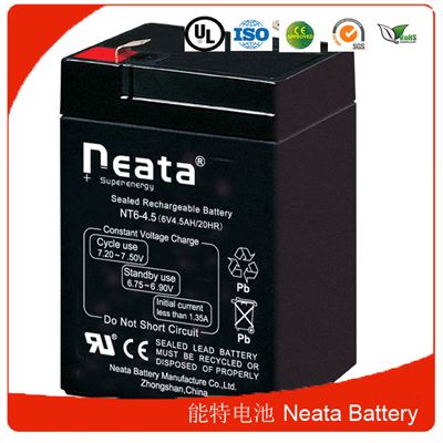 Rechargeable sealed Lead Acid Battery 6v4.5ah