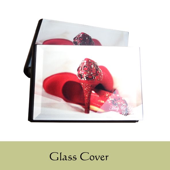 Glass cover flush mount wedding photo album  for photographers