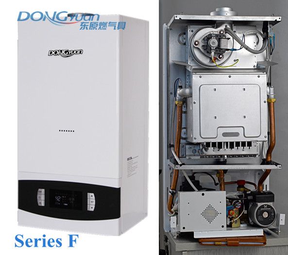 Wall mounted gas boiler with digital LED display