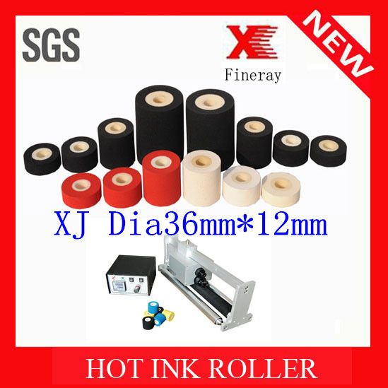 Fineray brand XJ and XF 36mm*12mm black color Solid dry ink roll/ Solid dry ink roller/ Printing ink roll /Printing ink roller /Hot ink wheel /Hot printing ink roller for coding date in printing&amp;amp;packaging in dustries