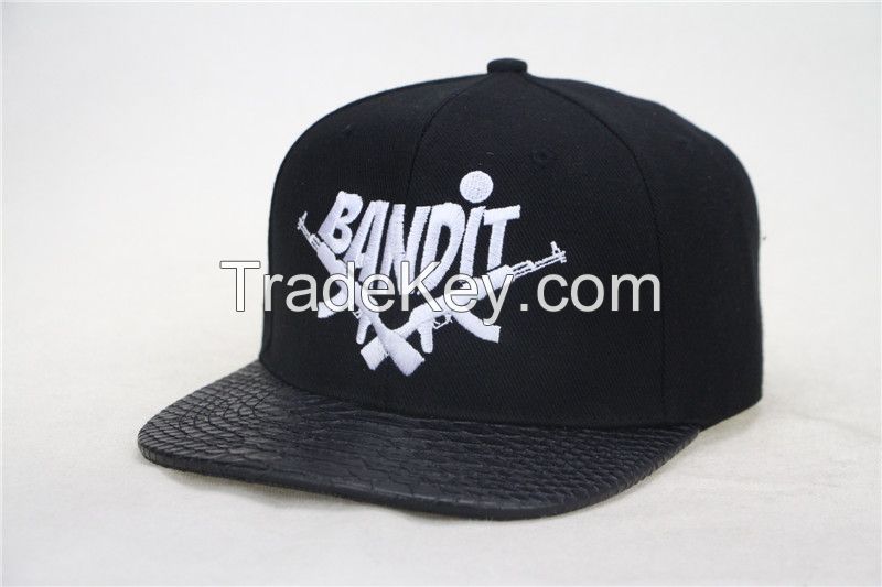 OEM custom logo hiphop flat snapback cap and hat